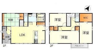 呉市宮原、中古一戸建ての間取り画像です