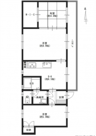 広島市東区矢賀、マンションの間取り画像です
