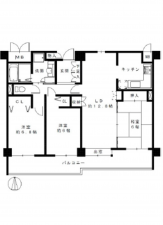 広島市西区井口台、マンションの間取り画像です