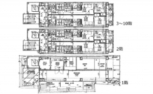広島市西区横川町、収益物件/ビルの間取り画像です