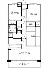 広島市西区田方、マンションの間取り画像です