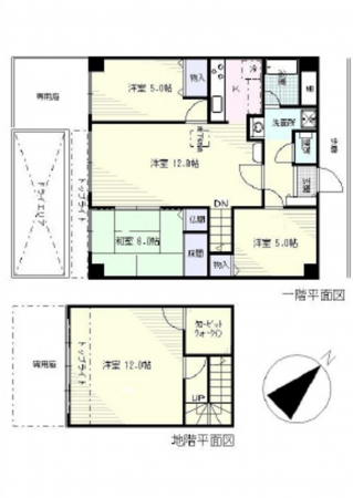広島市東区中山東、マンションの間取り画像です