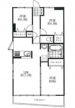 呉市広中新開、マンションの間取り画像です