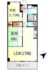 呉市中央、マンションの間取り画像です