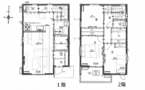 広島市東区牛田早稲田、新築一戸建ての間取り画像です