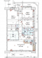 広島市西区小河内町、マンションの間取り画像です