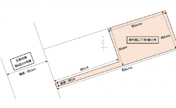 広島市西区庚午南、土地の間取り画像です