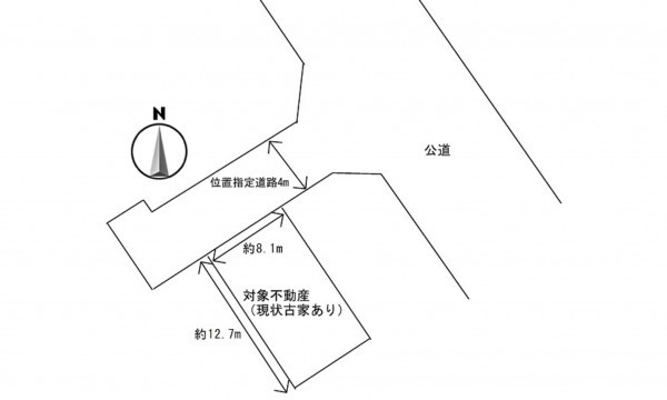 呉市押込、土地の間取り画像です