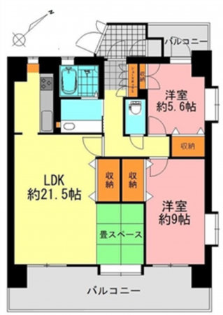 広島市中区中島町、マンションの間取り画像です