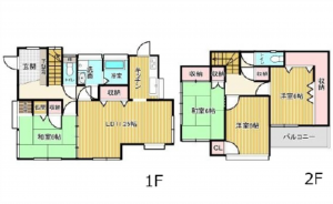 広島市東区福田、中古一戸建ての間取り画像です