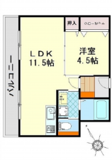 広島市西区庚午南、マンションの間取り画像です