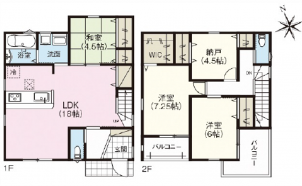 広島市西区南観音、新築一戸建ての間取り画像です