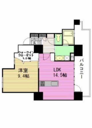 広島市中区住吉町、マンションの間取り画像です