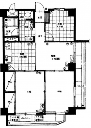 広島市東区牛田本町、マンションの間取り画像です