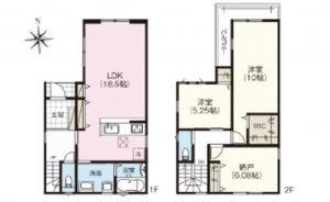 広島市中区吉島西、新築一戸建ての間取り画像です