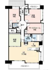 広島市中区光南、マンションの間取り画像です