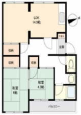 呉市焼山中央、収益物件/マンションの間取り画像です