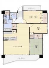 広島市東区牛田東、マンションの間取り画像です