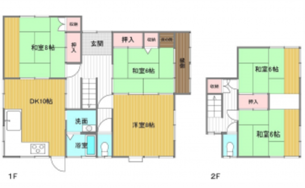 広島市東区尾長東、中古一戸建ての間取り画像です