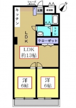 広島市西区庚午中、マンションの間取り画像です
