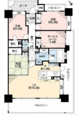 呉市中通、マンションの間取り画像です