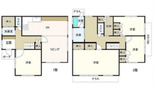 広島市西区己斐上、中古一戸建ての間取り画像です