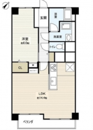 広島市中区本川町、マンションの間取り画像です