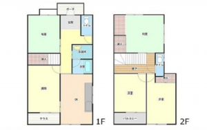 広島市西区鈴が峰町、中古一戸建ての間取り画像です