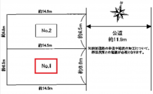 広島市西区草津新町、土地の間取り画像です