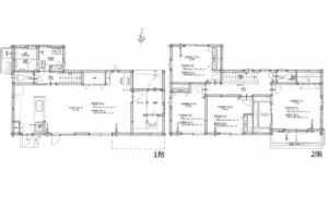 呉市焼山東、中古一戸建ての間取り画像です