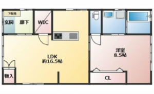 呉市東塩屋町、中古一戸建ての間取り画像です