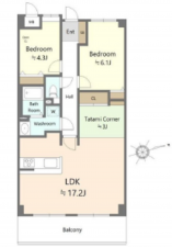 広島市西区田方、マンションの間取り画像です