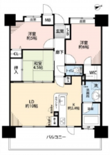 広島市西区中広町、マンションの間取り画像です