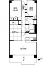 広島市西区竜王町、マンションの間取り画像です