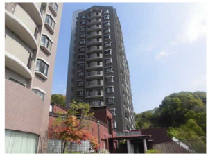 広島市西区竜王町、マンションの外観画像です