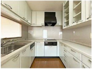 呉市広中町、マンションのキッチン画像です