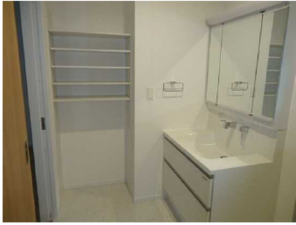 呉市広弁天橋町、中古一戸建ての洗面画像です