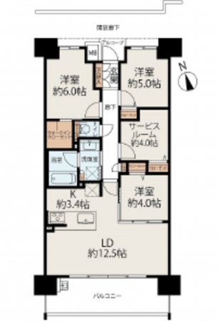呉市広駅前、マンションの間取り画像です