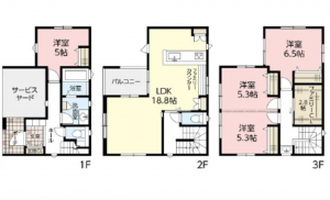 呉市広本町、新築一戸建ての間取り画像です