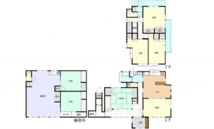 呉市天応西条、収益物件/店舗付住宅の間取り画像です