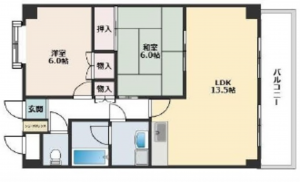 広島市西区古江東町、収益物件/マンションの間取り画像です