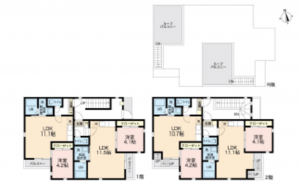 広島市南区宇品東、収益物件/アパートの間取り画像です