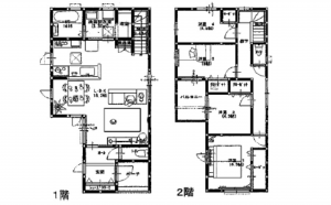 呉市本町、中古一戸建ての間取り画像です