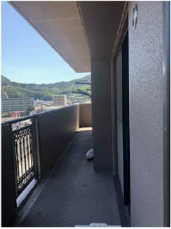 呉市広白石、マンションのバルコニー画像です
