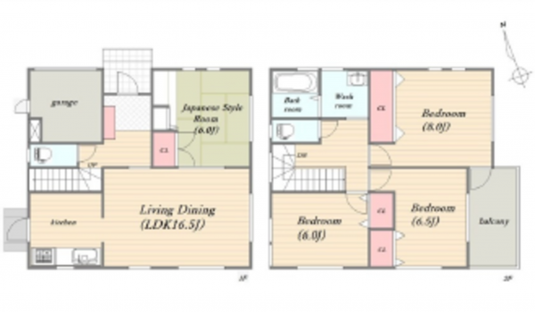 呉市広大新開、中古一戸建ての間取り画像です
