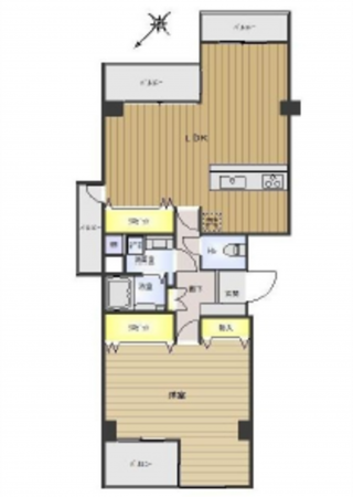 広島市中区江波南、マンションの間取り画像です
