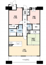 広島市中区東白島町、マンションの間取り画像です