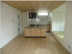 呉市八幡町、新築一戸建ての居間画像です