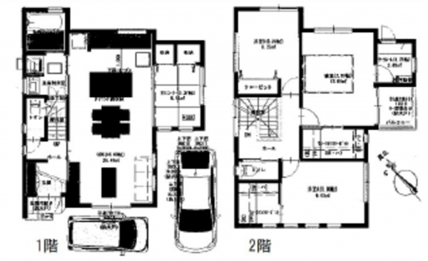 呉市八幡町、新築一戸建ての間取り画像です