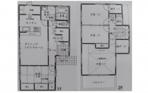 呉市焼山西、中古一戸建ての間取り画像です